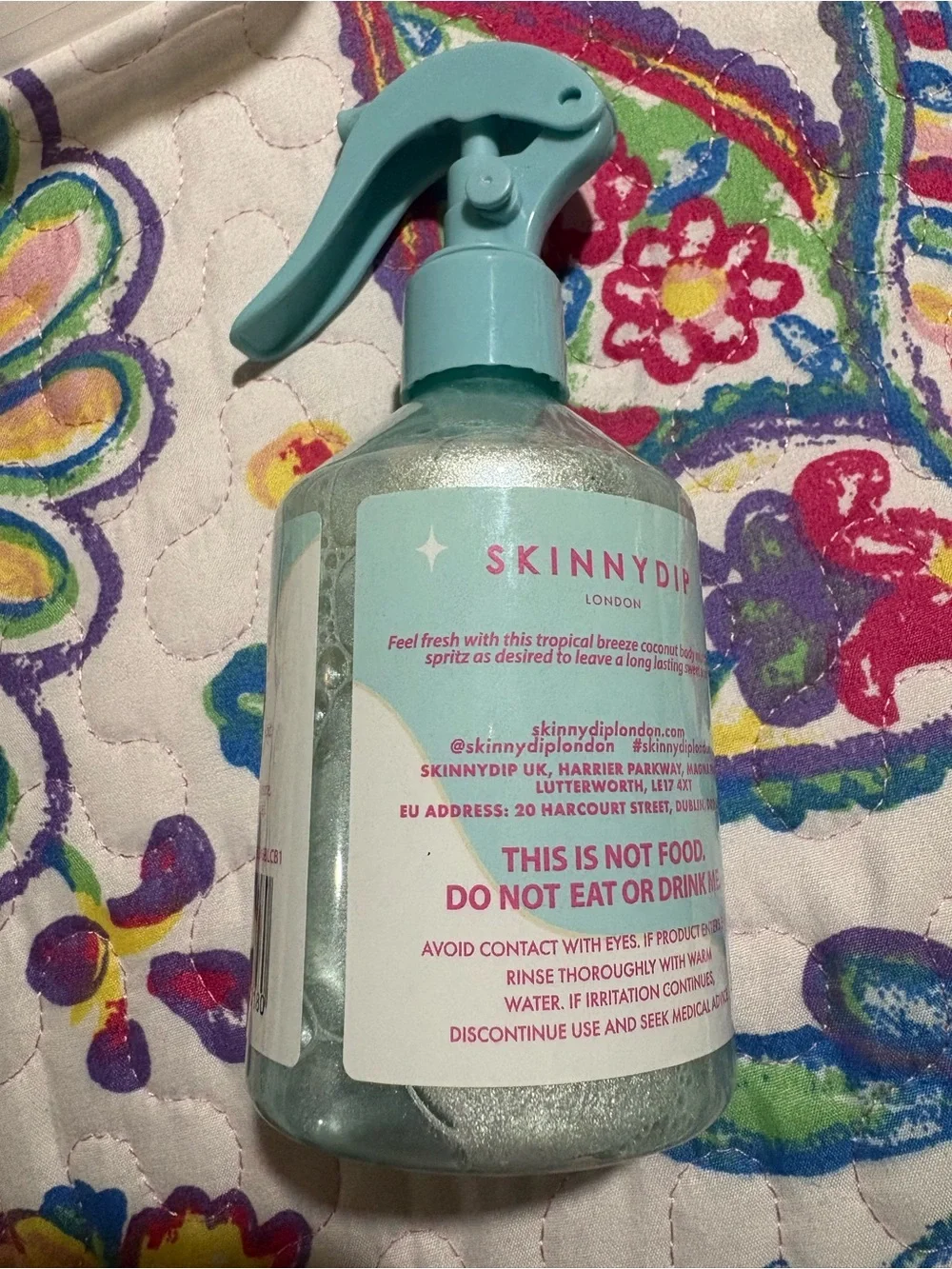 Skinnydip Tropical Breeze Coconut Shimmer Body Mist - Light Teal